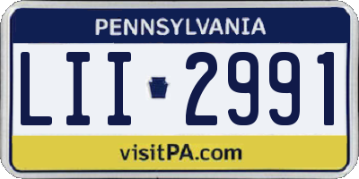 PA license plate LII2991
