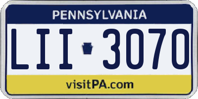 PA license plate LII3070