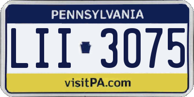 PA license plate LII3075