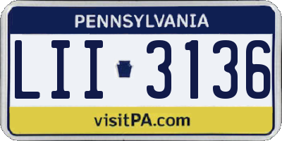PA license plate LII3136