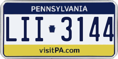 PA license plate LII3144