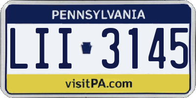 PA license plate LII3145