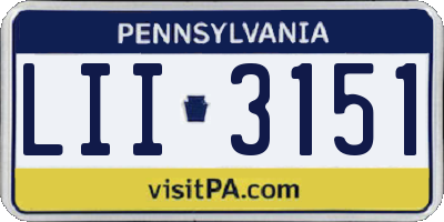 PA license plate LII3151