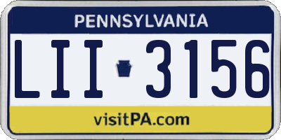 PA license plate LII3156