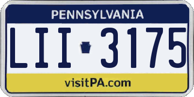 PA license plate LII3175