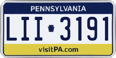 PA license plate LII3191