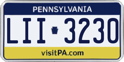 PA license plate LII3230