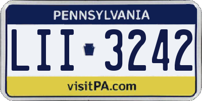 PA license plate LII3242