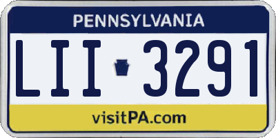 PA license plate LII3291