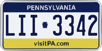 PA license plate LII3342