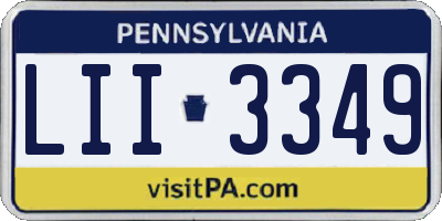 PA license plate LII3349