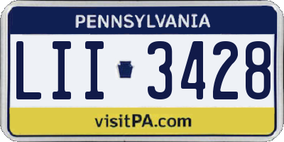 PA license plate LII3428