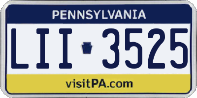 PA license plate LII3525