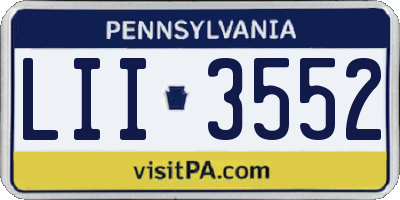 PA license plate LII3552
