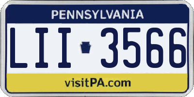 PA license plate LII3566