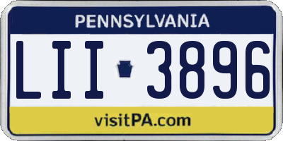PA license plate LII3896
