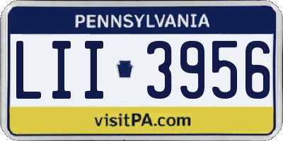 PA license plate LII3956