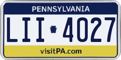 PA license plate LII4027