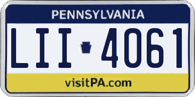 PA license plate LII4061