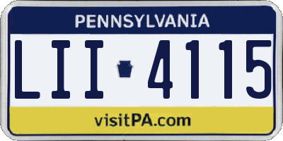 PA license plate LII4115