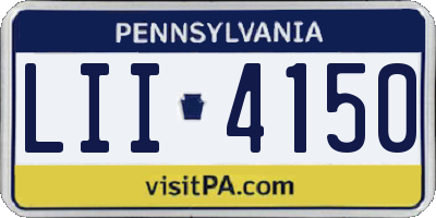 PA license plate LII4150