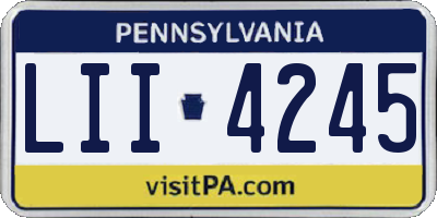 PA license plate LII4245