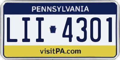 PA license plate LII4301
