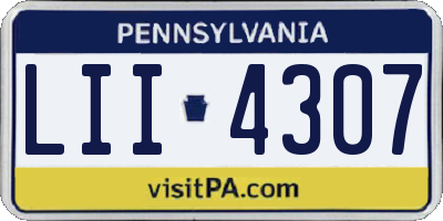 PA license plate LII4307