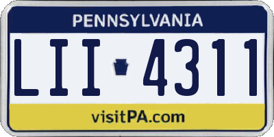 PA license plate LII4311