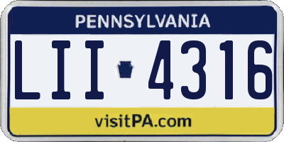 PA license plate LII4316