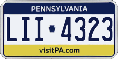 PA license plate LII4323