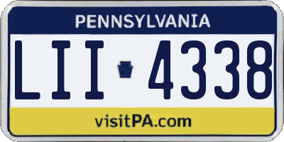 PA license plate LII4338