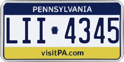 PA license plate LII4345