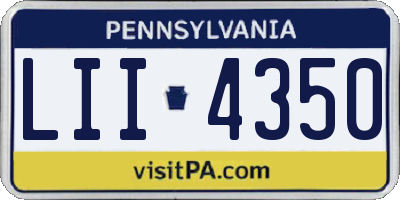 PA license plate LII4350