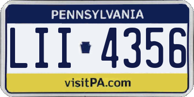 PA license plate LII4356