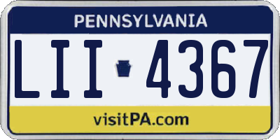 PA license plate LII4367