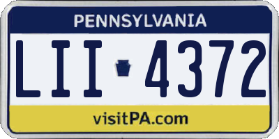 PA license plate LII4372