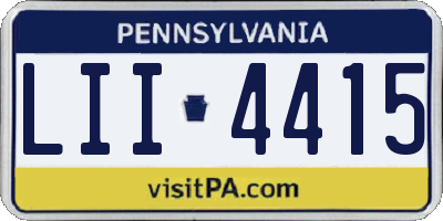 PA license plate LII4415