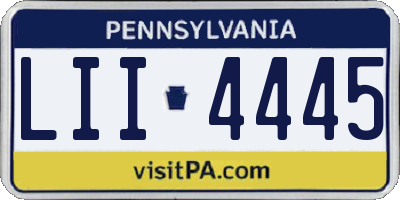PA license plate LII4445