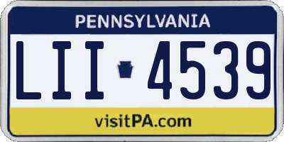 PA license plate LII4539