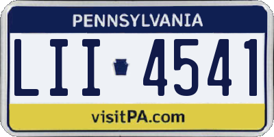 PA license plate LII4541