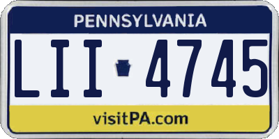 PA license plate LII4745
