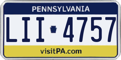 PA license plate LII4757
