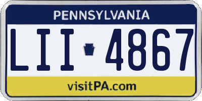 PA license plate LII4867
