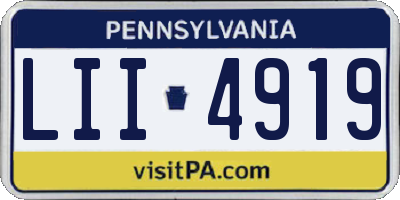 PA license plate LII4919