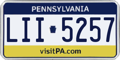 PA license plate LII5257