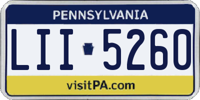 PA license plate LII5260