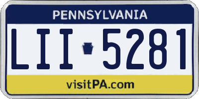 PA license plate LII5281