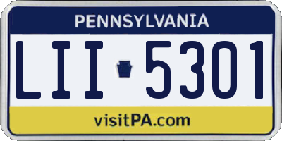 PA license plate LII5301