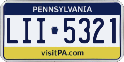 PA license plate LII5321